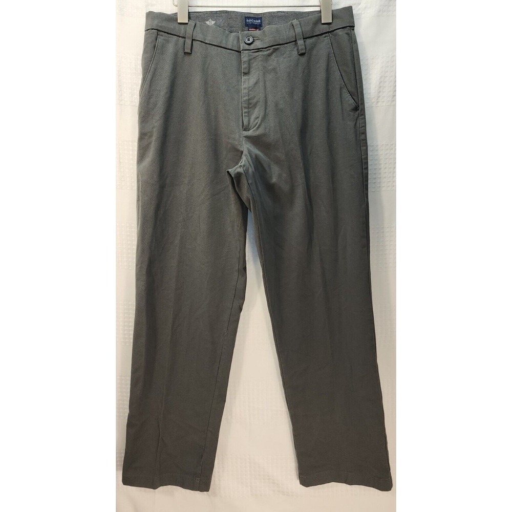 Dockers Chino Pants Mens 34x30 Gray Classic Fit Skimmer Khaki Work Casual Preppy